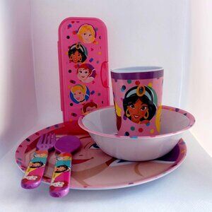 Disney Princess Dinnerware Set Ariel, Rapunzel, Belle, Aurora, Jasmine, Cinderel